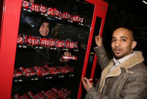 Ludzki automat z batonami w Londynie