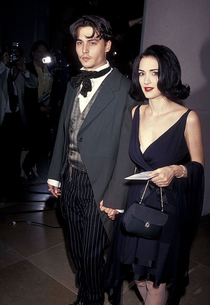 Johhny Depp i Winona Ryder na 48. rozdaniu Złotych Globów w 1991 roku