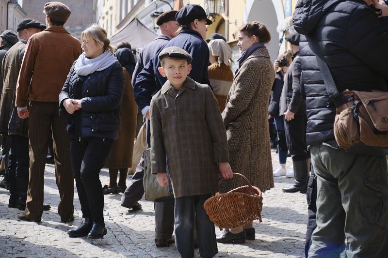 Zdjęcie z planu filmowego "Przysięga Ireny" na Starym Mieście w Lublinie