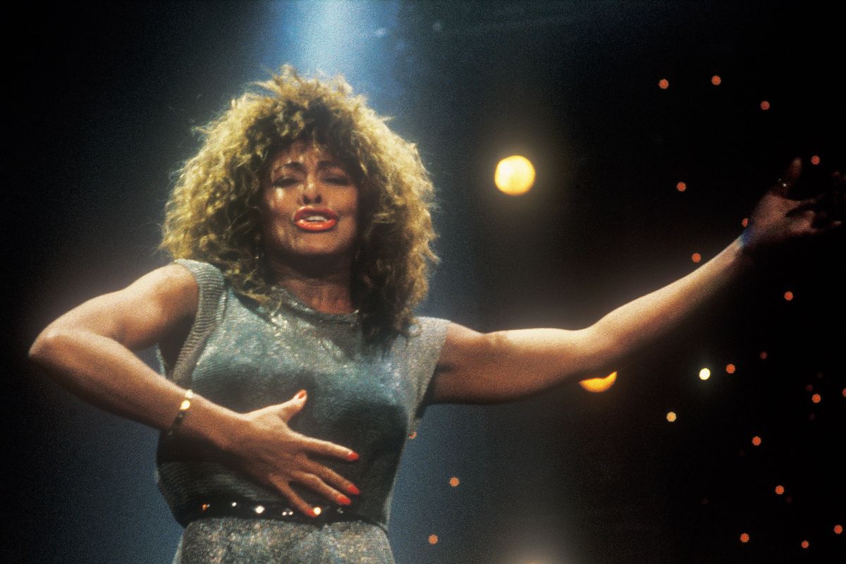Tina Turner performs on stage at Ahoy, Rotterdam, Netherlands, 4th November 1990. (Photo by Rob Verhorst/Redferns)