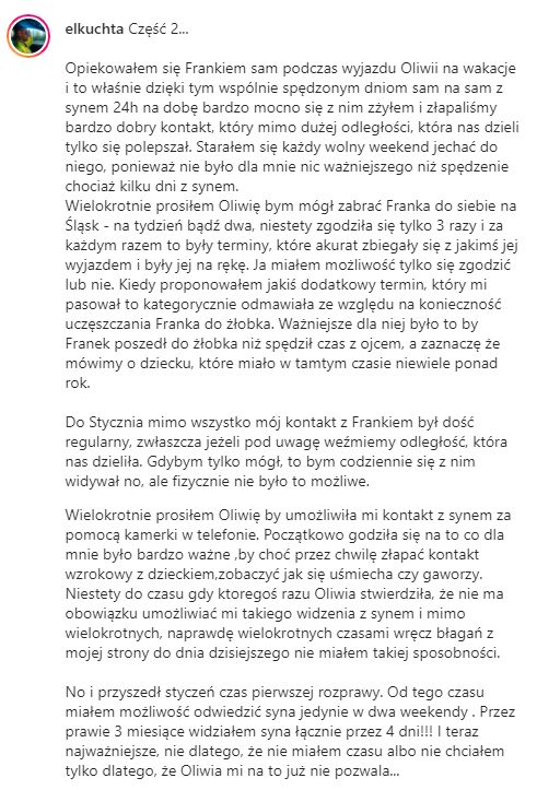 Posty Łukasza na temat relacji z Oliwią 