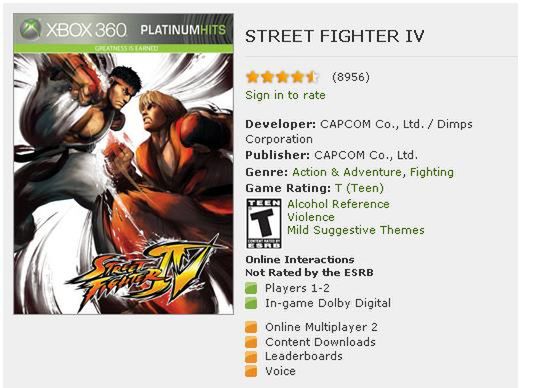 Street Fighter IV w serii Platinium Hits?