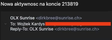 Wiadomość została wysłana z innego adresu e-mail