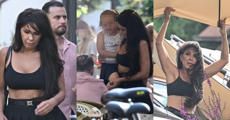 Sylwia Bomba WALCZY z parasolem na obiedzie z Grzegorzem Collinsem i córką (ZDJĘCIA)