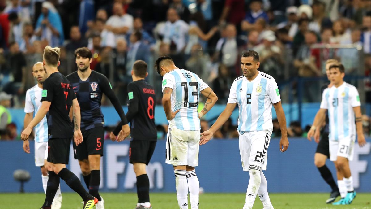 rozczarowani piłkarze Argentyny