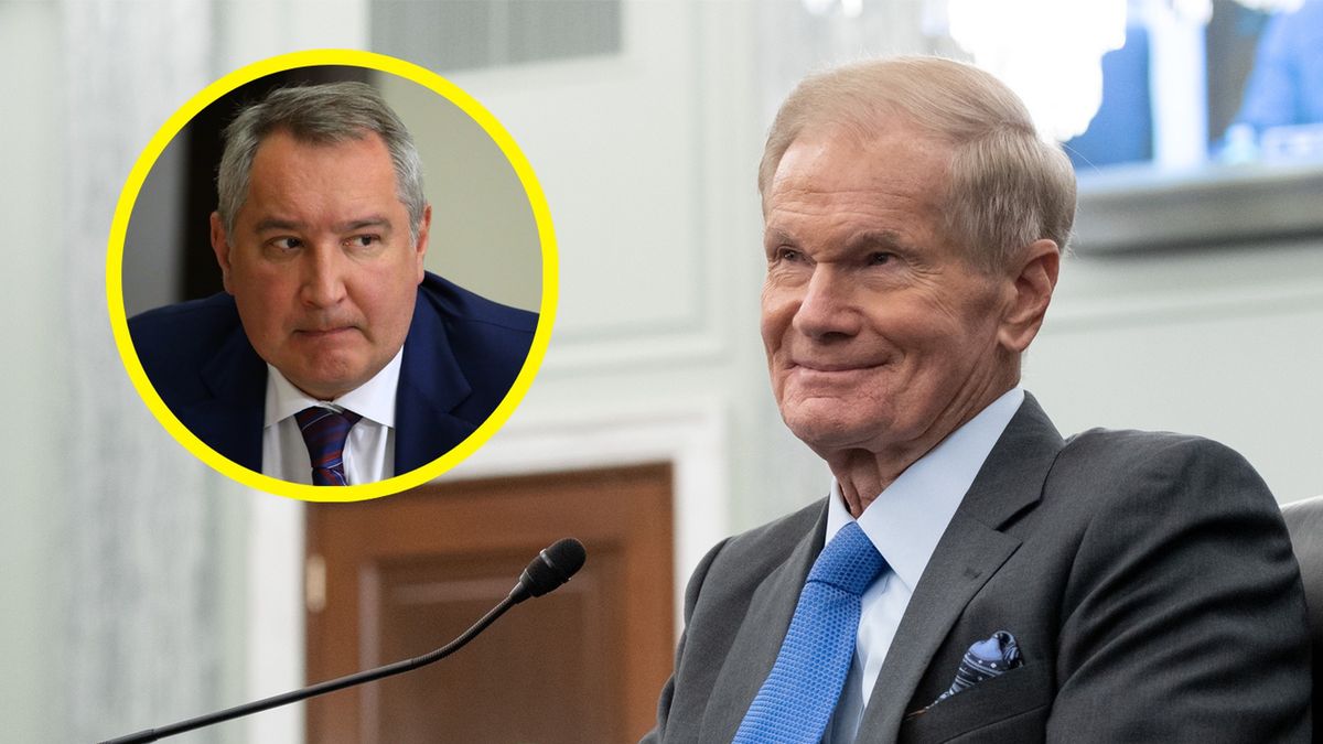 Szef NASA Bill Nelson (z prawej) zabrał głos na temat słów dyrektora Roskosmosu Dmitrija Rogozina