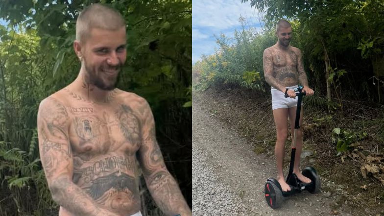 Justin Bieber w samej bieliźnie popyla na segwayu