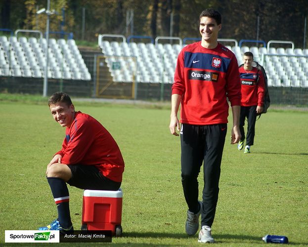 Marcin Kamiński (z prawej) podczas październikowego zgrupowania "młodzieżówki" w Krakowie