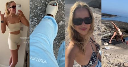 Greckie wakacje Jessiki Mercedes: planowanie stylizacji, joga na skałach i "czarne stopy" w klapkach za DWA TYSIĄCE (ZDJĘCIA)