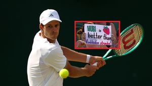 Hurkacz walczy o ćwierćfinał Wimbledonu. Taki transparent pojawił się na trybunach