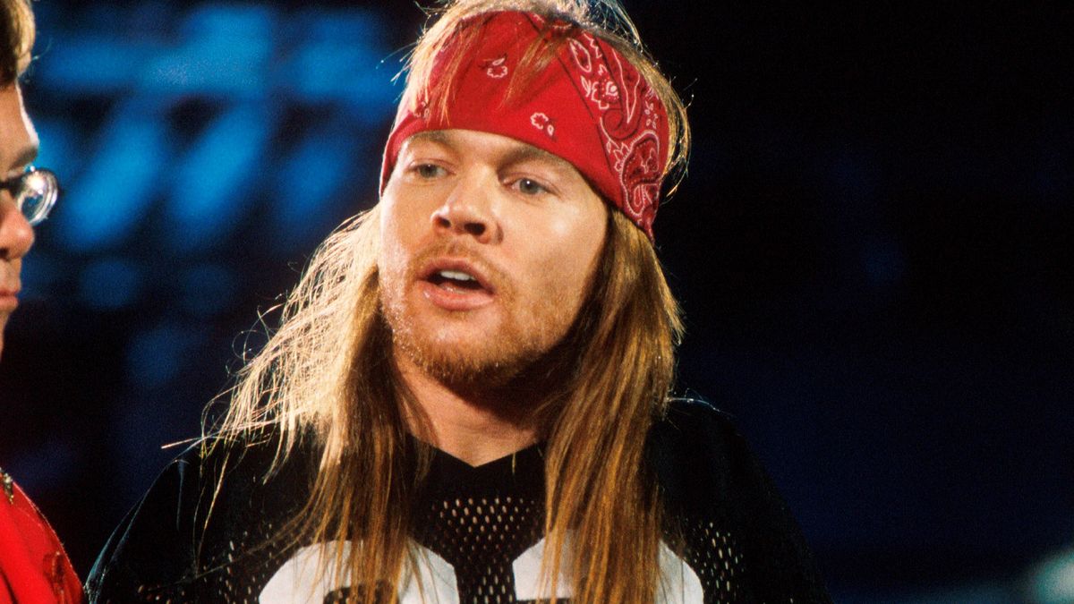 Axl And EltonElton John performs on stage with Axl Rose of Guns 'n' Roses at Freddie Mercury Tribute Concert, Wembley Stadium, London, 20th April 1992. (Photo by Michael Putland/Getty Images)Michael PutlandHuty17564