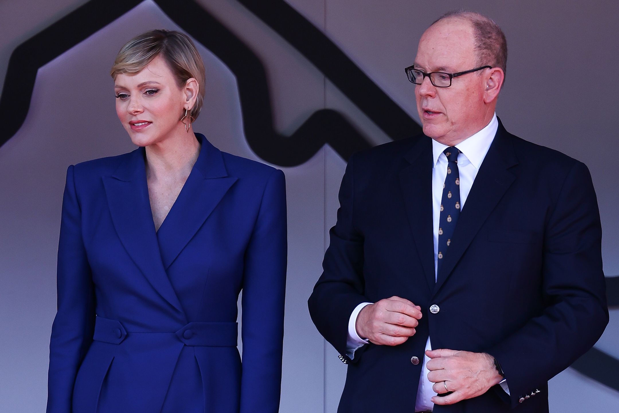 Księżniczka Charlene i książę Albert na wyścigach F1