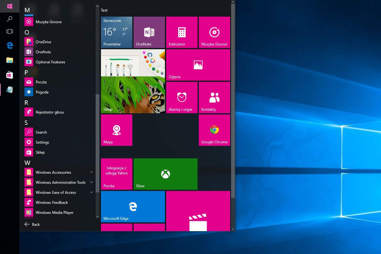 „Naprawione” Menu Start w Windows 10 pozwoli na użycie 2048 skrótów