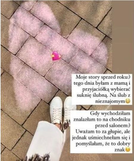 Zauważyła taki rysunek na chodniku w drodze do salonu sukien ślubnych