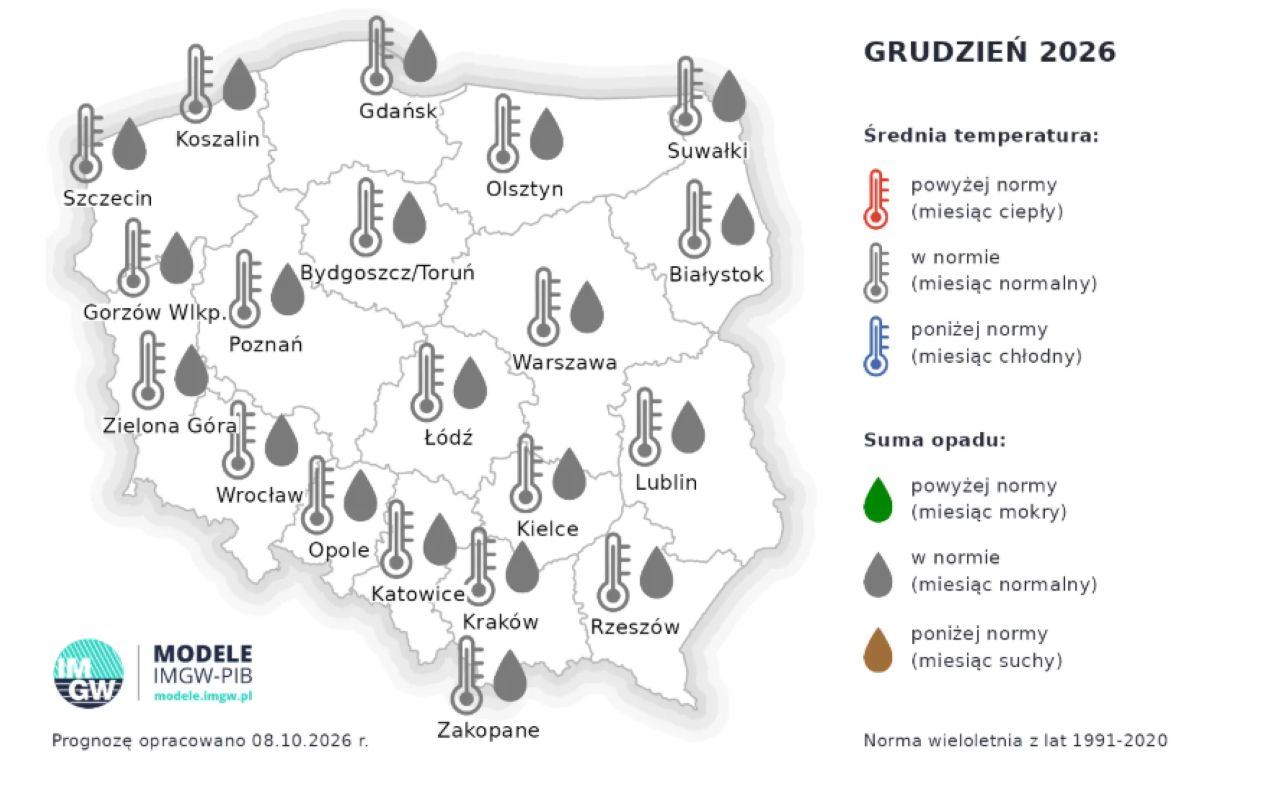 Eksperymentalna długoterminowa prognoza pogody na grudzień 2026