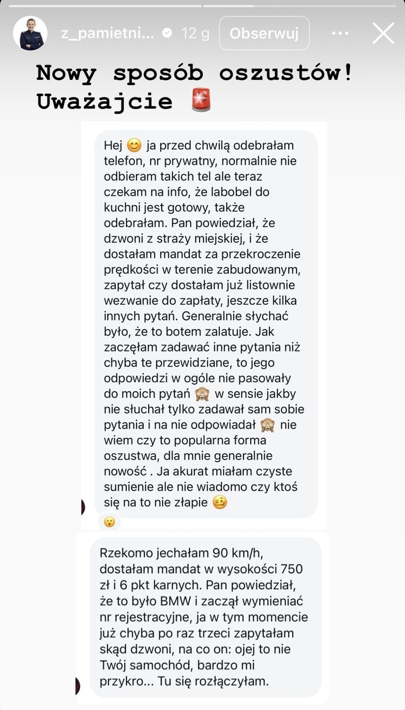 Policjantka o nowym sposobie oszustw