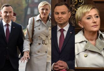 Elegancka Agata i Andrzej Duda idą za rękę na mszę świętą (ZDJĘCIA)