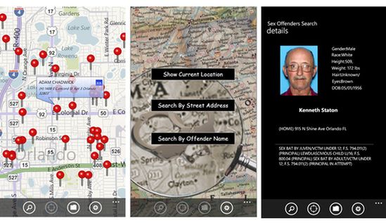Aplikacja dla WP7 wskaże na mapie najbliższych... gwałcicieli