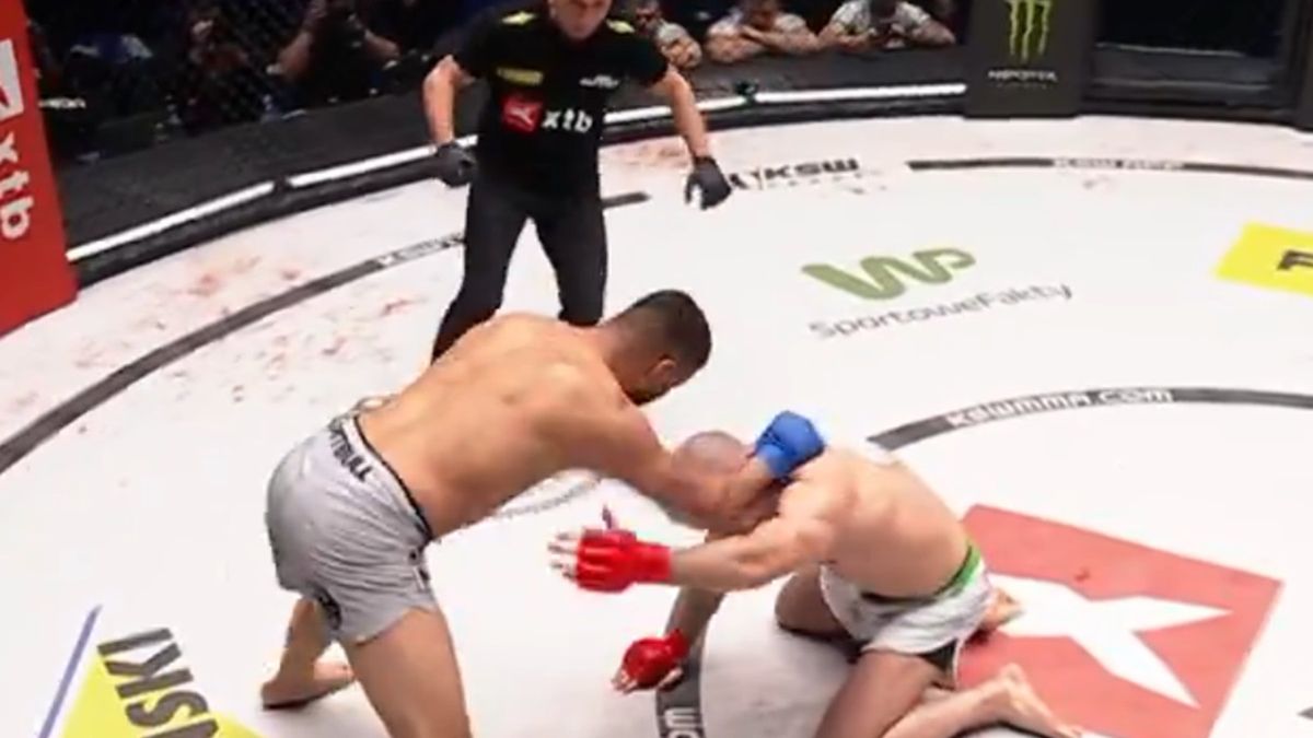 Twitter / KSW / Na zdjęciu: Laid Zerhouni znokautował Bartosza Fabińskiego