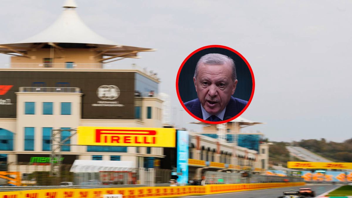PAP/EPA / Pirelli Media / NECATI SAVAS / Na zdjęciu: GP Turcji, w kółku Recep Tayyip Erdogan