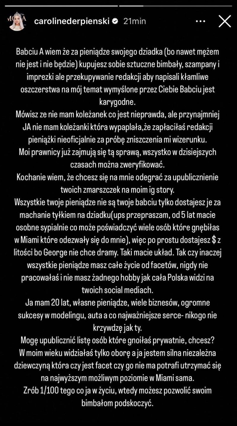 Oświadczenia Anety Glam i Caroline Derpienski