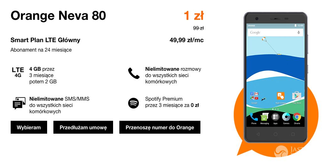 Orange Neva 80 - świąteczna oferta Orange, od 1 zł