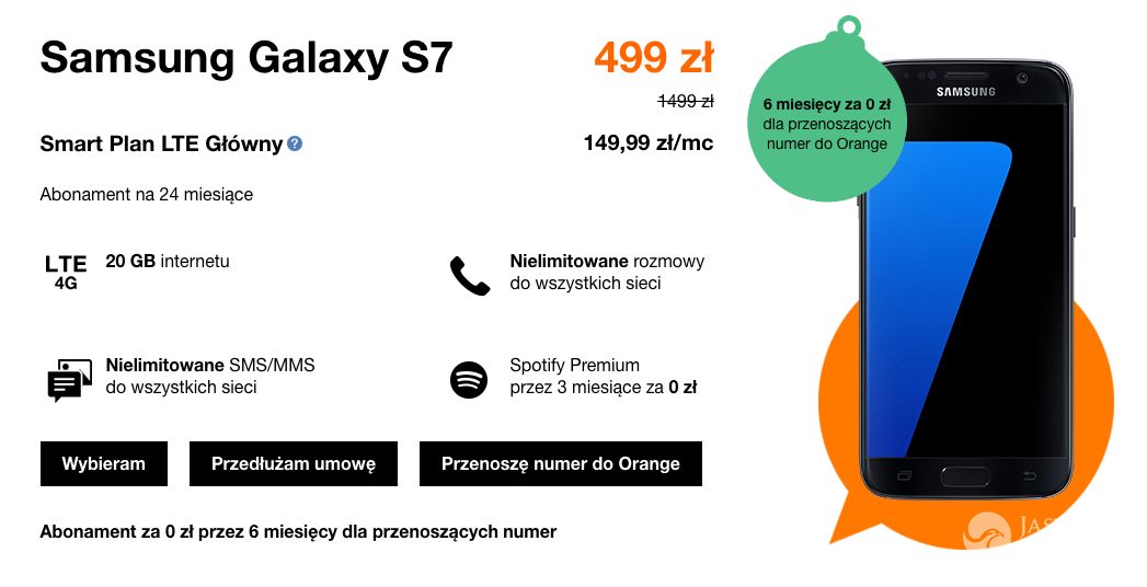Samsung Galaxy S7 edge - oferta świąteczna Orange, od 799 zł