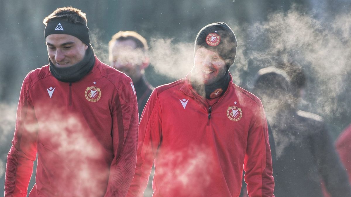 piłkarze Widzewa Łódź na pierwszym treningu