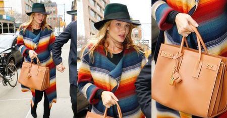 Ciężarna Rosie Huntington-Whiteley z torebką za 11 tysięcy