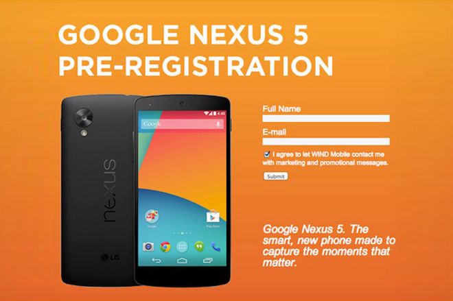 Google Nexus 5 pojawił się u kanadyjskiego operatora