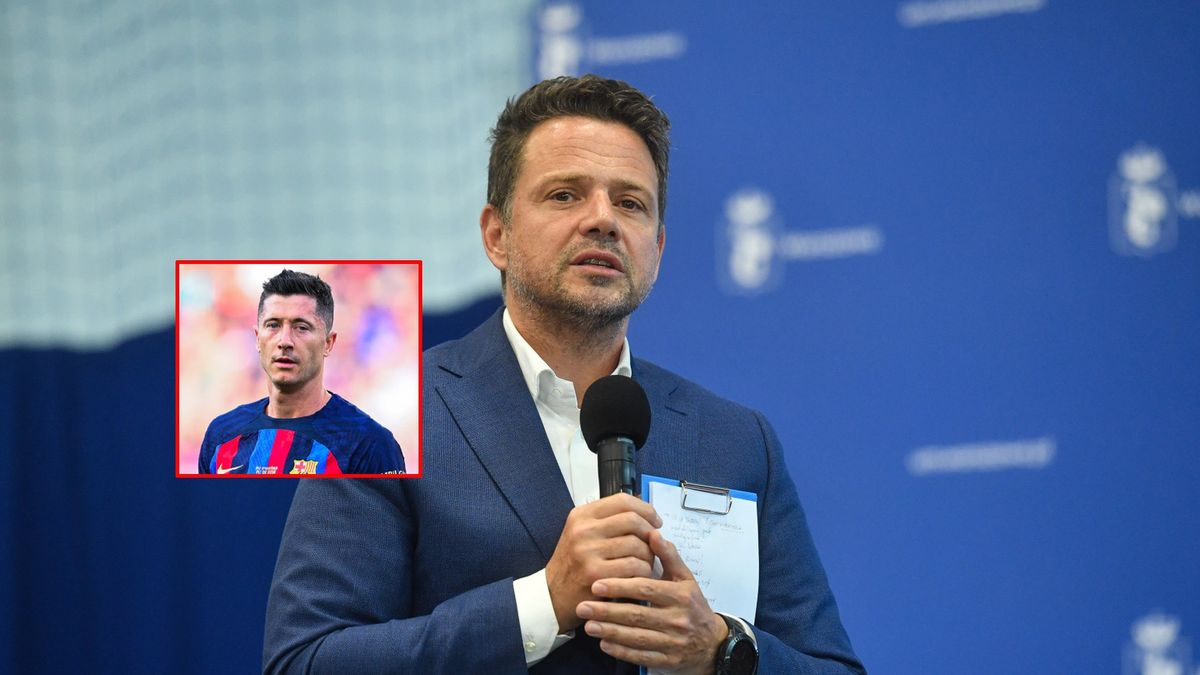 Na dużym zdjęciu: Rafał Trzaskowski (PAP/Piotr Polak), na małym zdjęciu: Robert Lewandowski (Getty Images)