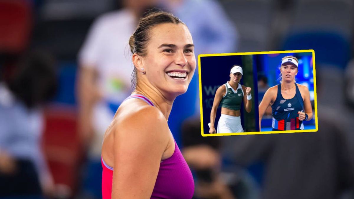 Getty Images / Robert Prange  / Na zdjęciu: Aryna Sabalenka, Magdalena Fręch i Magda Linette