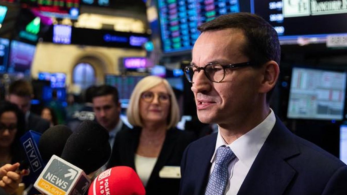 Premier Mateusz Morawiecki na giełdzie (zdjęcie archiwalne)