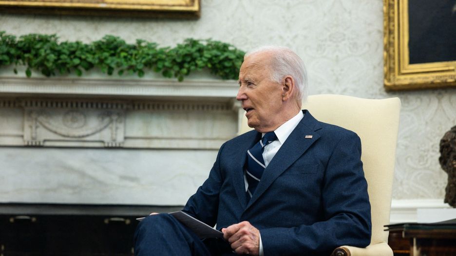 Temporary
US President Joe Biden holds a bilateral meeting with Cypriot President Nikos Christodoulides (out of frame) in the Oval Office of the White House in Washington, DC, on October 30, 2024. (Photo by Tierney CROSS / AFP)
TIERNEY CROSS