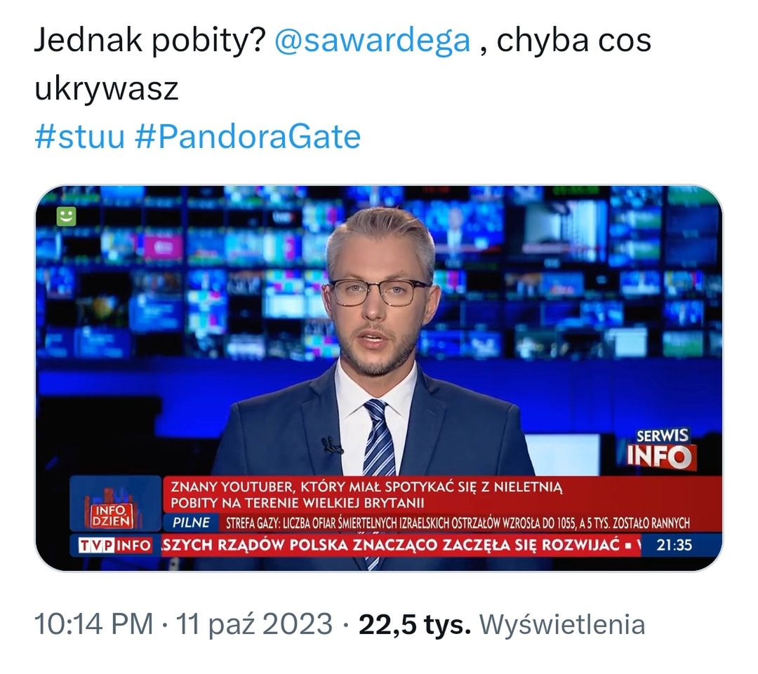 Zatrzymanie Stuu w TVP