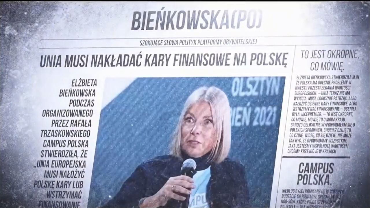 Fragment płatnego ogłoszenia społecznego, które wyemitował Polsat