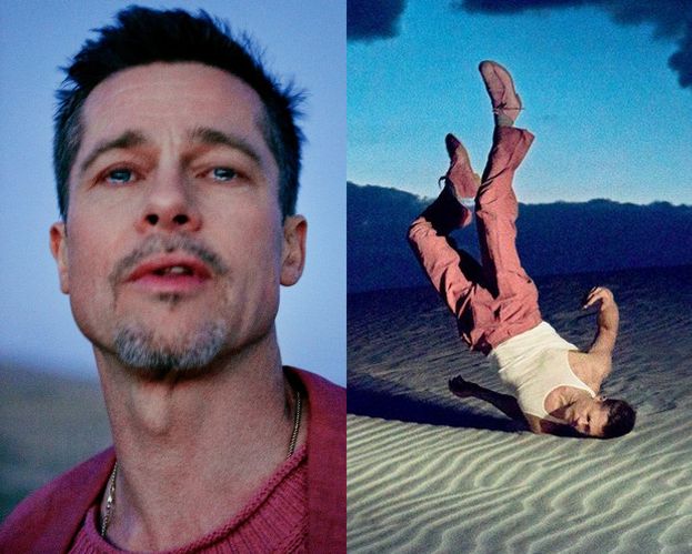 Brad Pitt turla się po pustyni, klęczy na łące i... podziwia stalaktyty (ZDJĘCIA)