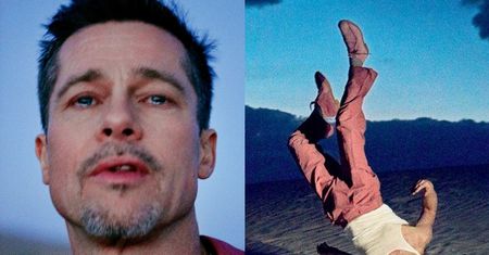 Brad Pitt turla się po pustyni, klęczy na łące i... podziwia stalaktyty (ZDJĘCIA)