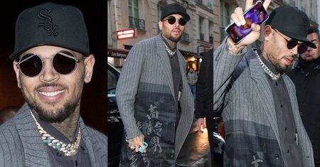 Wystylizowany Chris Brown lansuje się na tygodniu mody