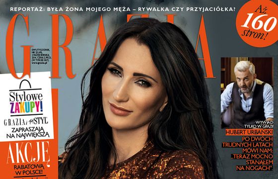 „Grazia” z akcją rabatową „Stylowe zakupy”. Justyna Steczkowska na okładce