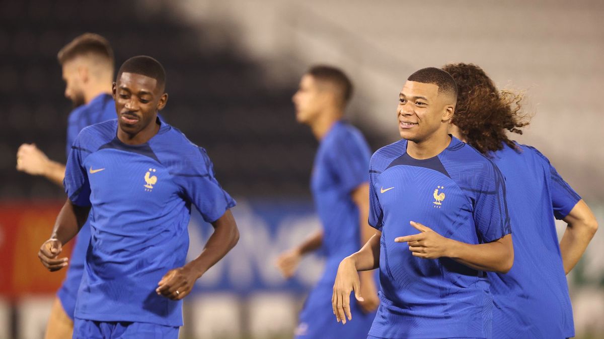 Getty Images / Robert Cianflone / Na zdjęciu: Ousmane Dembele i Kylian Mbappe