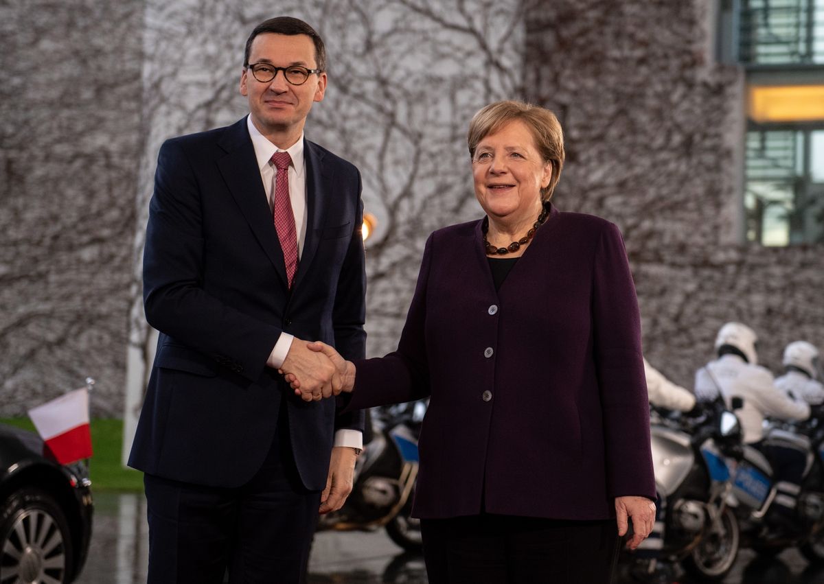 Mateusz Morawiecki i Angela Merkel spotkali się w Berlinie. Konferencji nie było