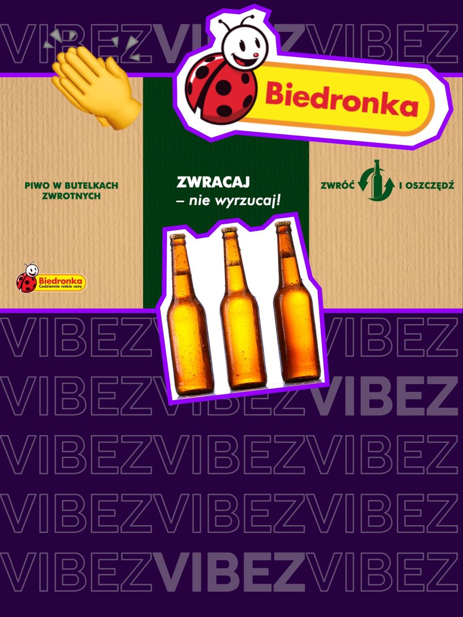 Biedronka zwrotne butelki 