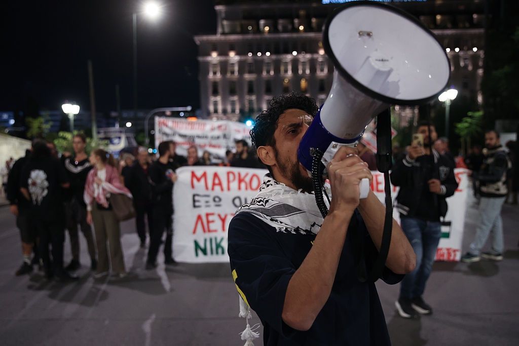 Protesty w Atenach w związku z wizytą Marco Rubio.