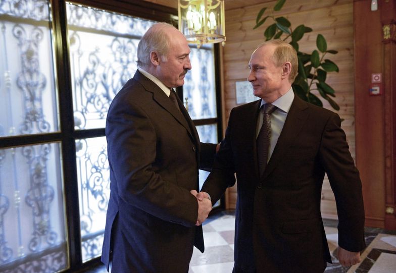 Władimir Putin na spotkaniu z Alaksandrem Łukaszenką.