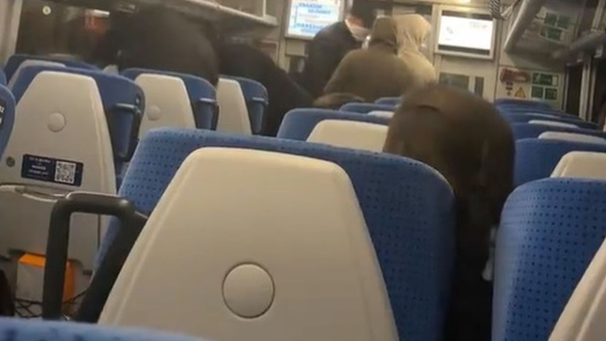 Zdjęcie okładkowe artykułu: Facebook / Na zdjęciu: pseudokibice w pociągu