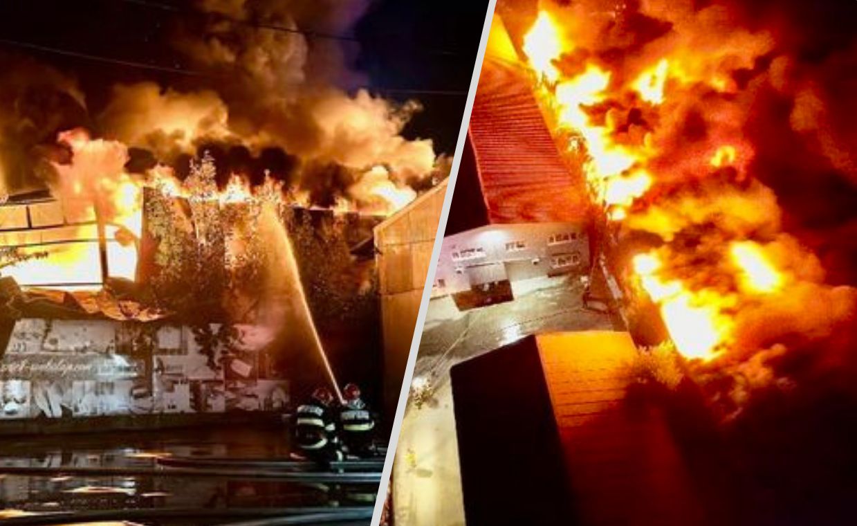 Firefighters battle fierce blaze at Bucharest warehouse complex