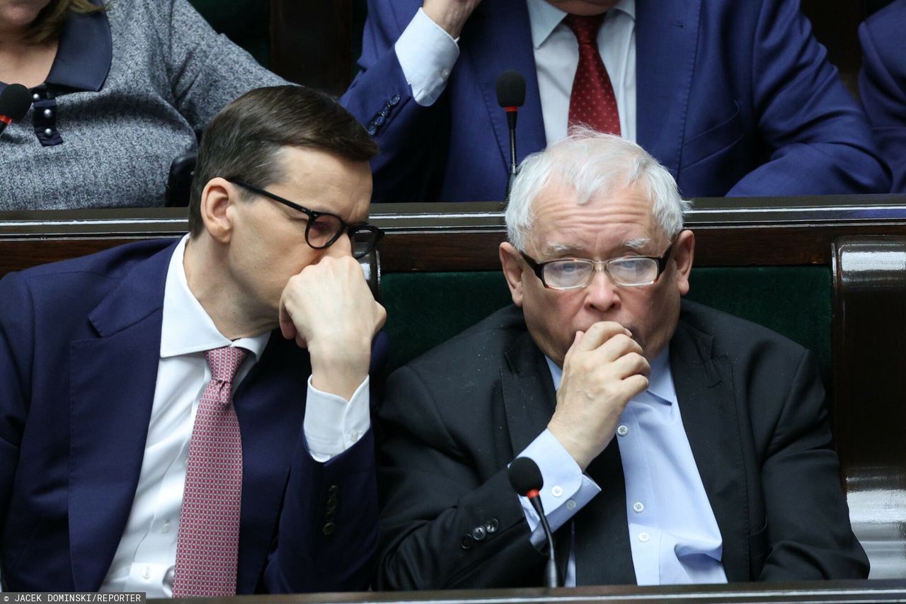 Premier Mateusz Morawiecki i prezes PiS Jarosław Kaczyński