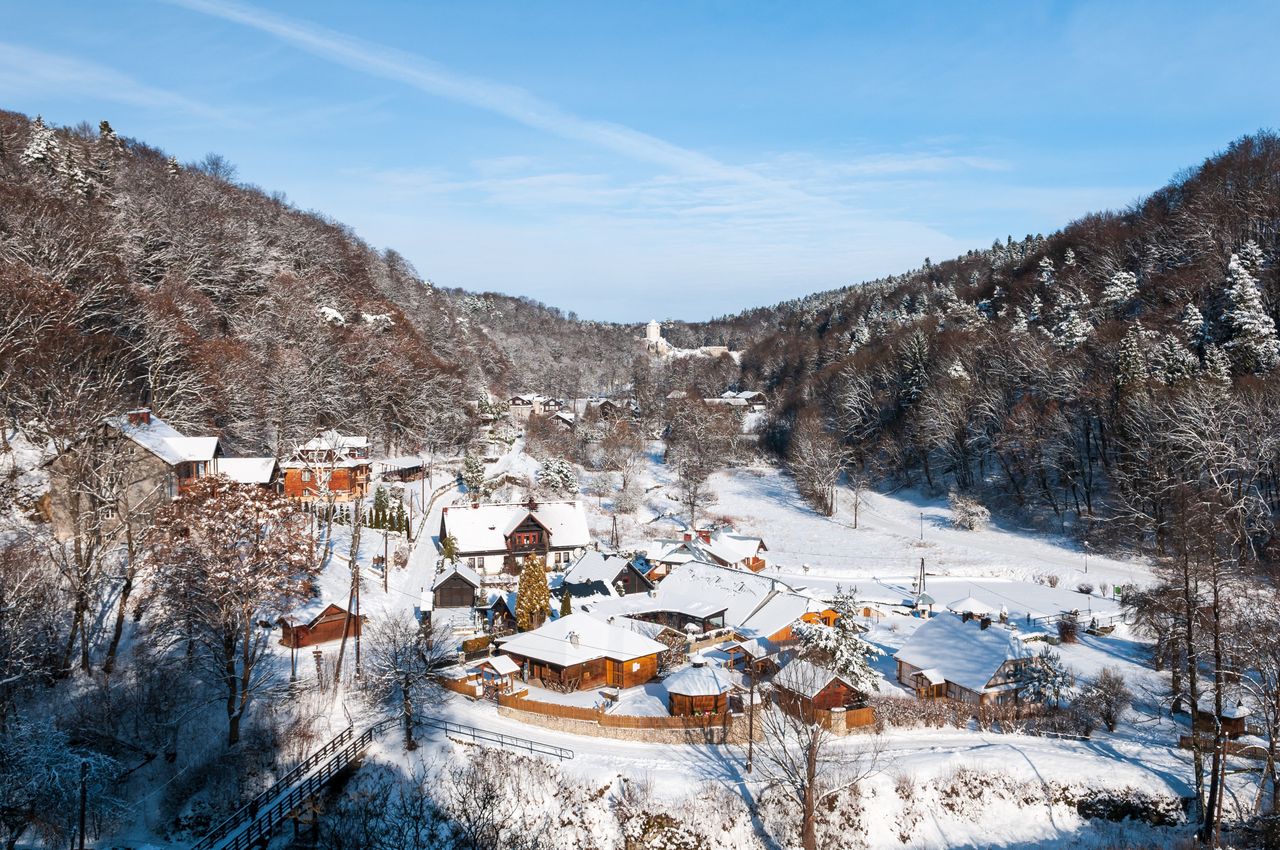 Zimowa panorama Ojcowa 