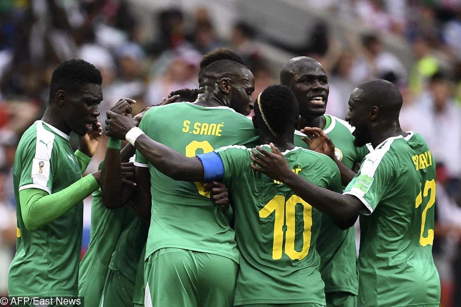 Mecz Polska-Senegal, Mundial 2018, na zdj. reprezentacja Senegalu